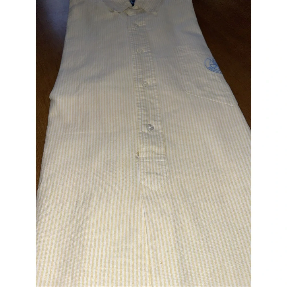 Polo Ralph Lauren‎ Shirt Men XL Yellow Stripes Half Button Down Pullover Vintage